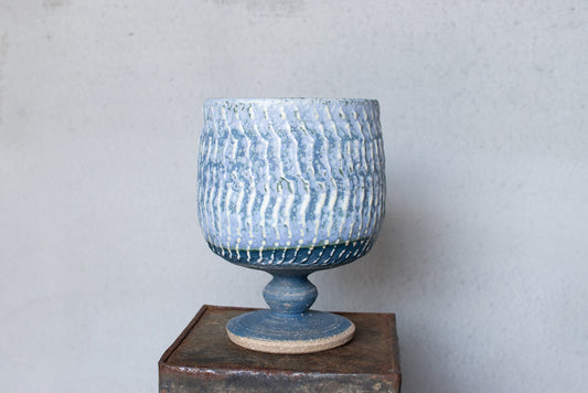 fuji pottery / 葡萄酒カップ(青)ゴブレット