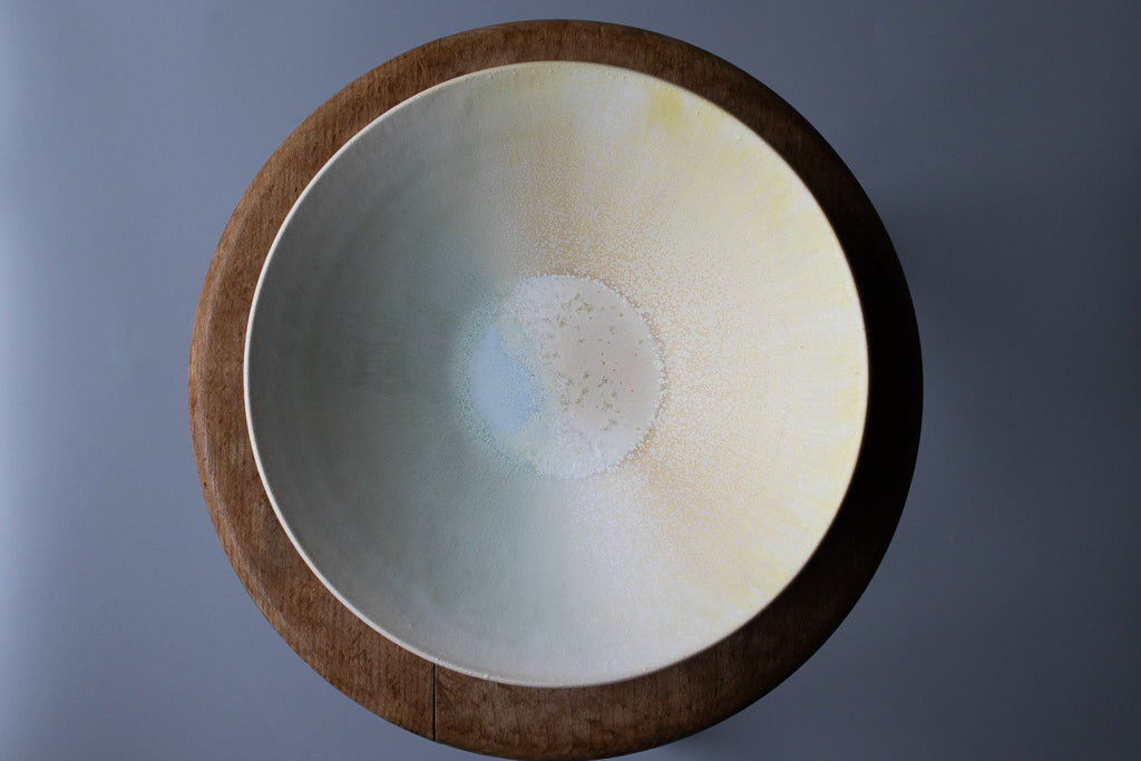 馬場匠 / 中浅鉢 20cm イエロー×グリーン