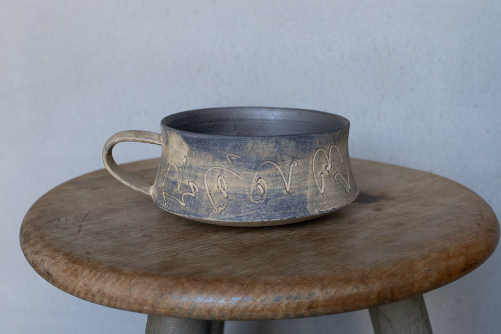 中島智靖 / 枯色線紋 角スープカップ