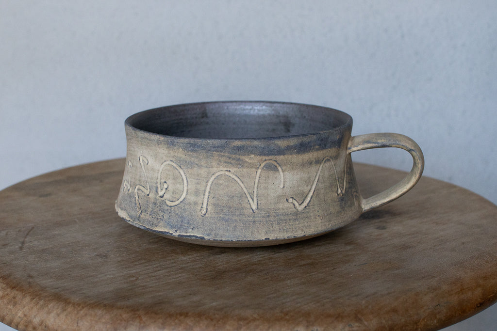 中島智靖 / 枯色線紋 角スープカップ