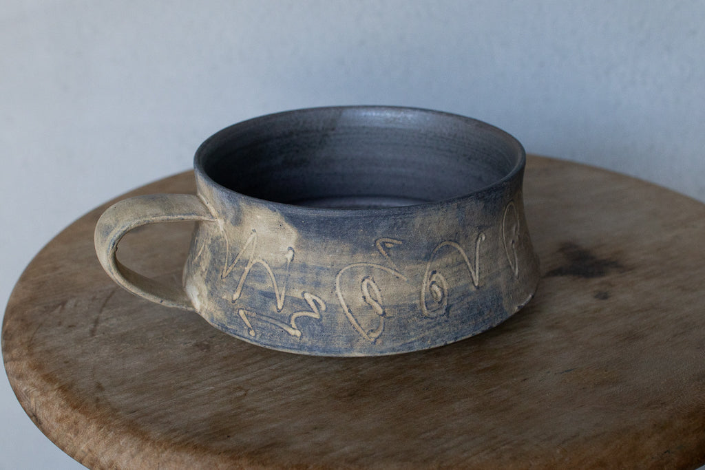 中島智靖 / 枯色線紋 角スープカップ