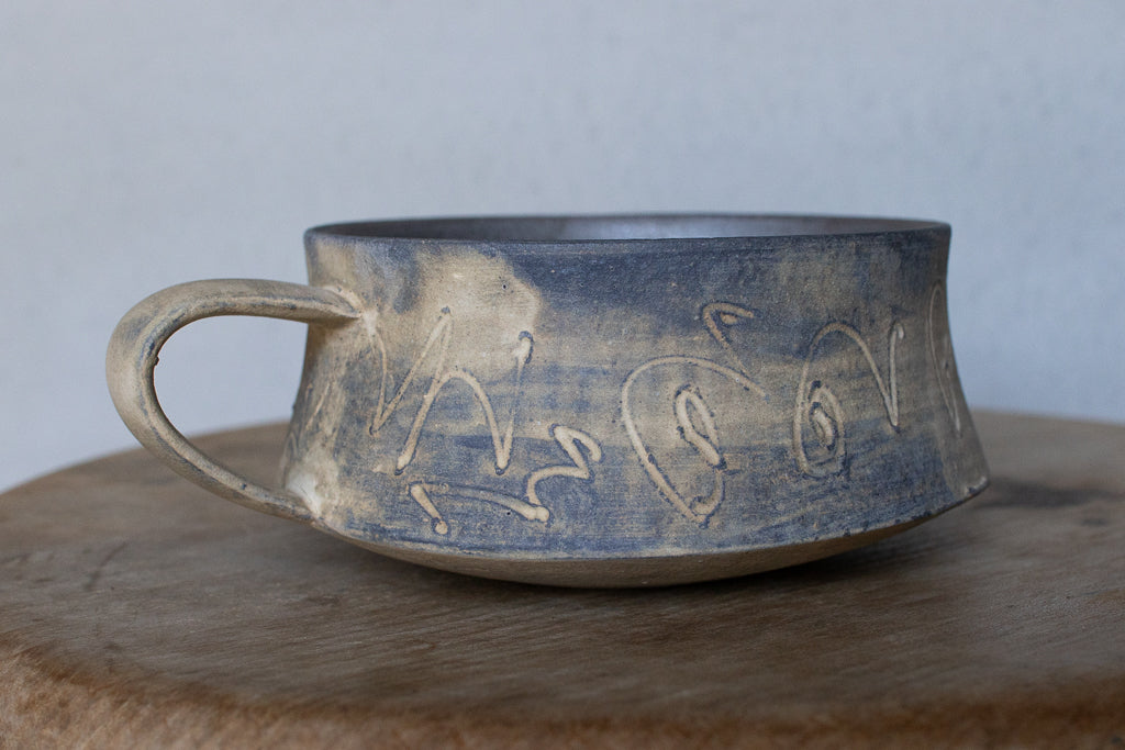 中島智靖 / 枯色線紋 角スープカップ