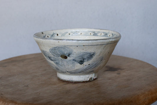 田中大輝(旧タナカ製陶) / 粉引飯碗 花柄 染付