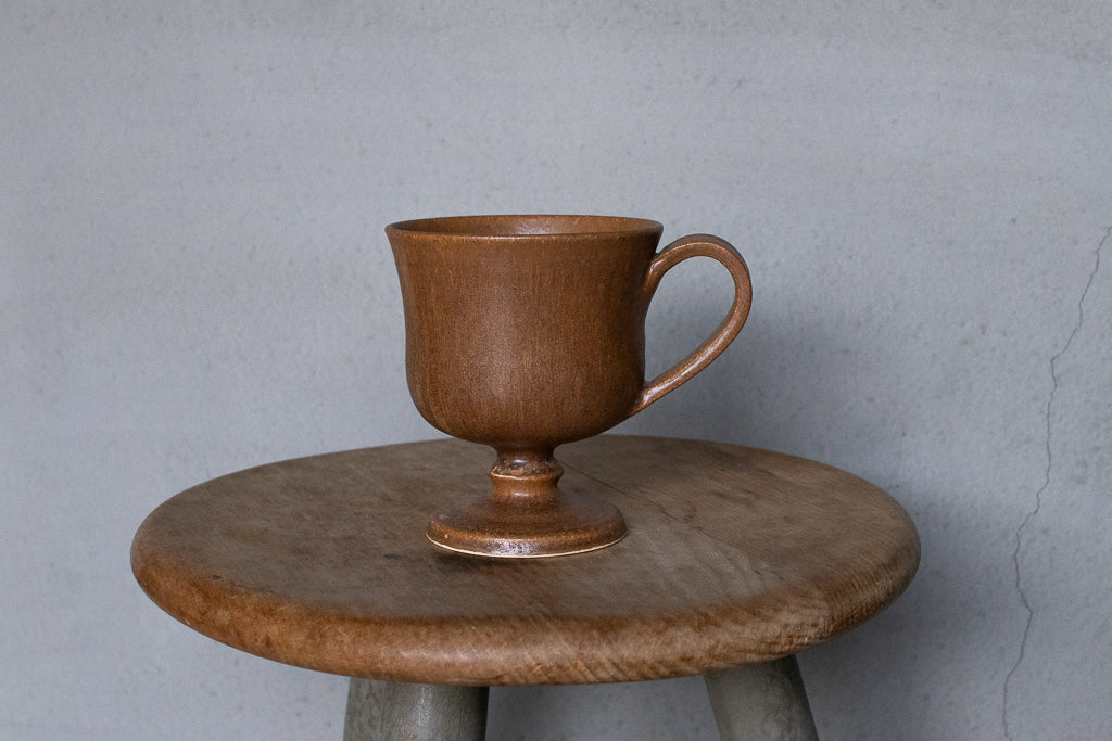 yoshida pottery / 玉脚コーヒーカップ(さびいろ こはく)'25