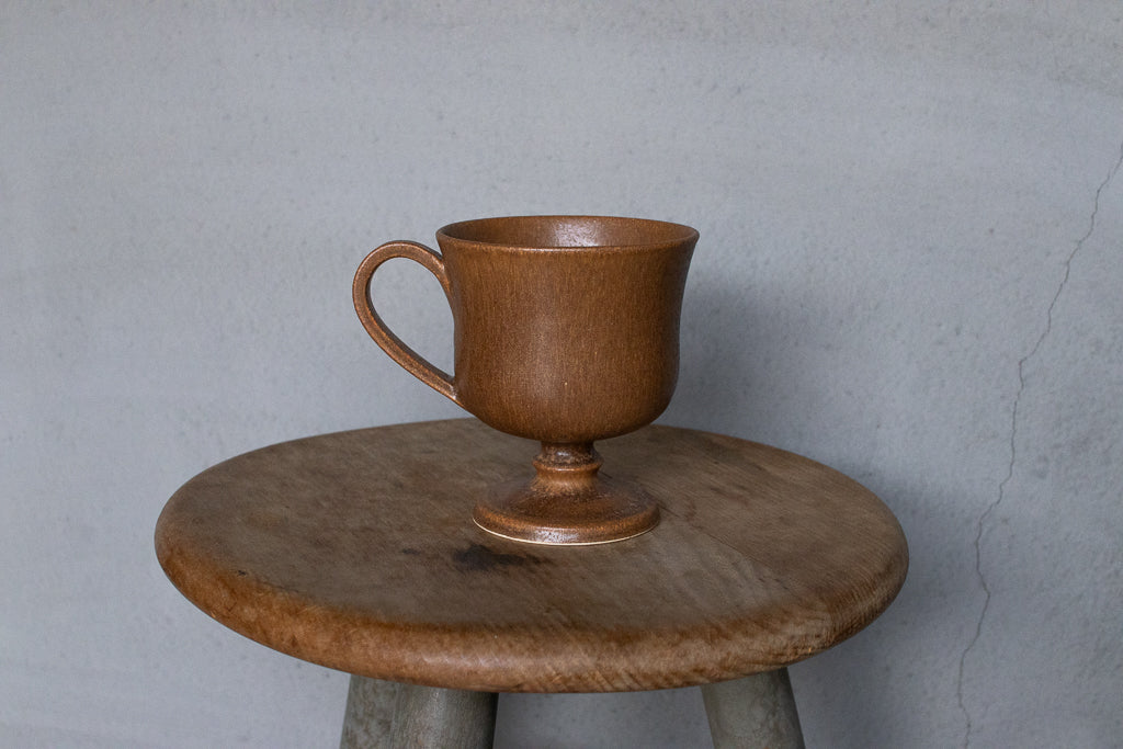 yoshida pottery / 玉脚コーヒーカップ(さびいろ こはく)'25