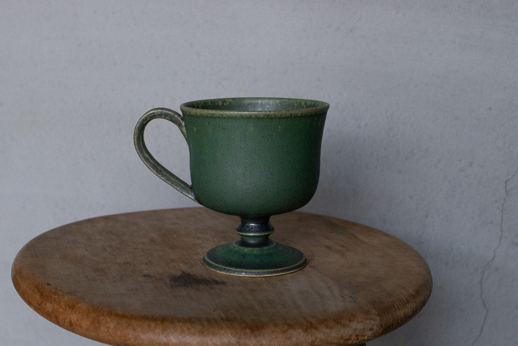 yoshida pottery / 玉脚コーヒーカップ(さびいろ うぐいす)'25