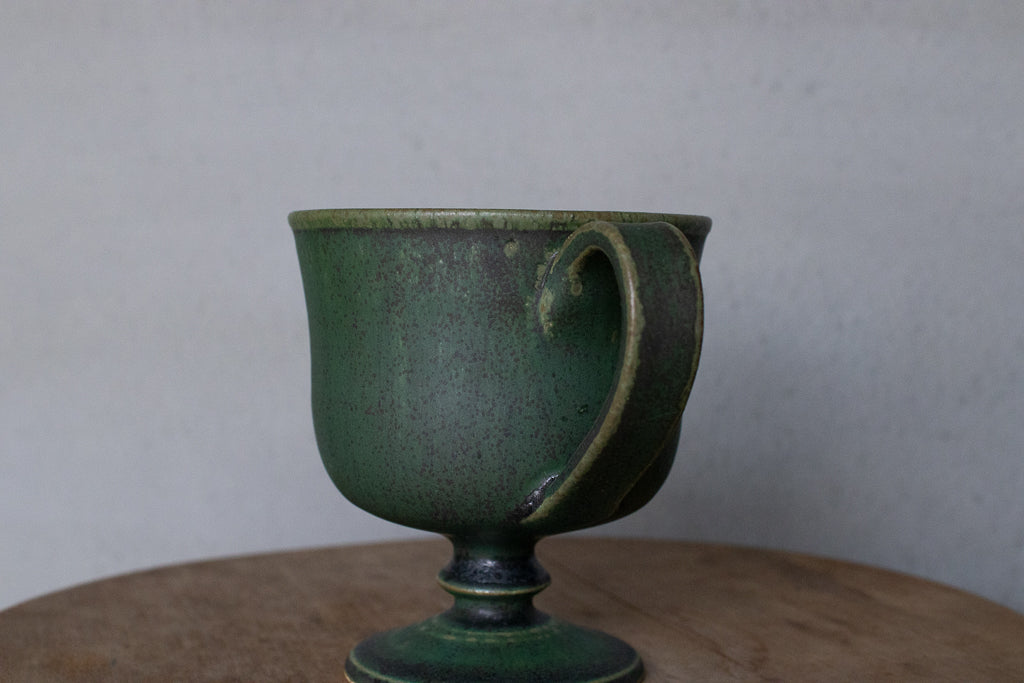 yoshida pottery / 玉脚コーヒーカップ(さびいろ うぐいす)'25
