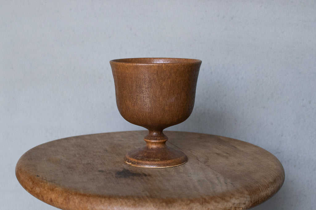 yoshida pottery / 玉脚アイスカップ(さびいろ こはく)'25 ゴブレット