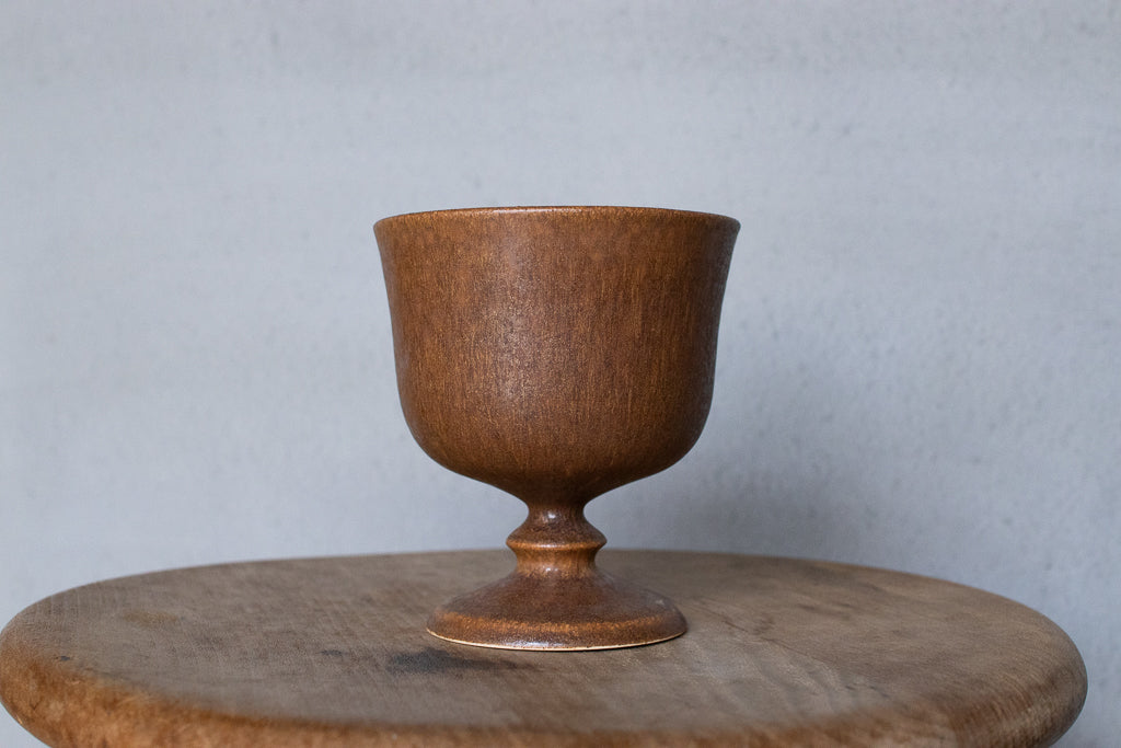 yoshida pottery / 玉脚アイスカップ(さびいろ こはく)'25 ゴブレット