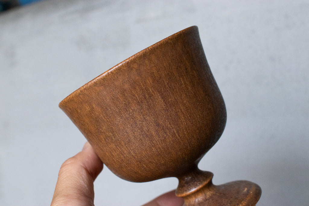 yoshida pottery / 玉脚アイスカップ(さびいろ こはく)'25 ゴブレット