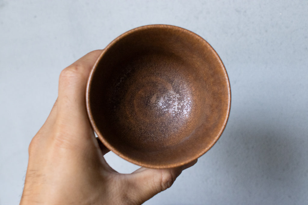 yoshida pottery / 玉脚アイスカップ(さびいろ こはく)'25 ゴブレット