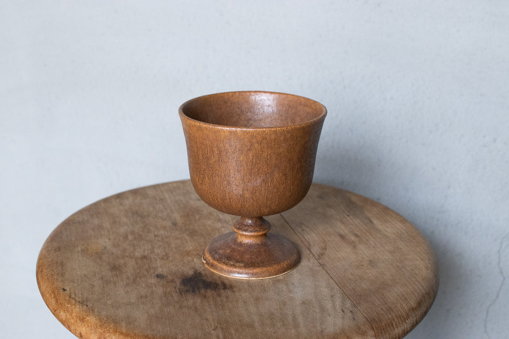 yoshida pottery / 玉脚アイスカップ(さびいろ こはく)'25 ゴブレット