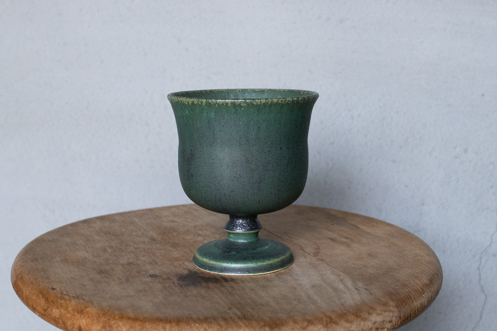 yoshida pottery / 玉脚アイスカップ(さびいろ うぐいす)'25 ゴブレット