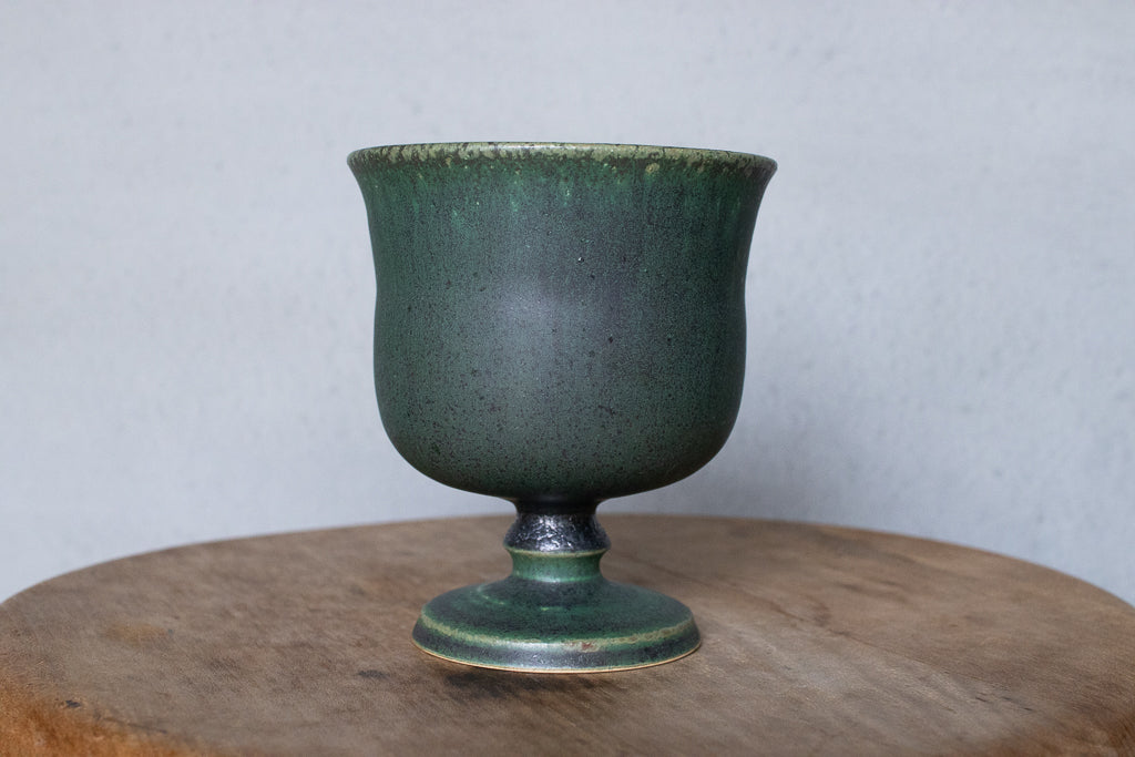 yoshida pottery / 玉脚アイスカップ(さびいろ うぐいす)'25 ゴブレット