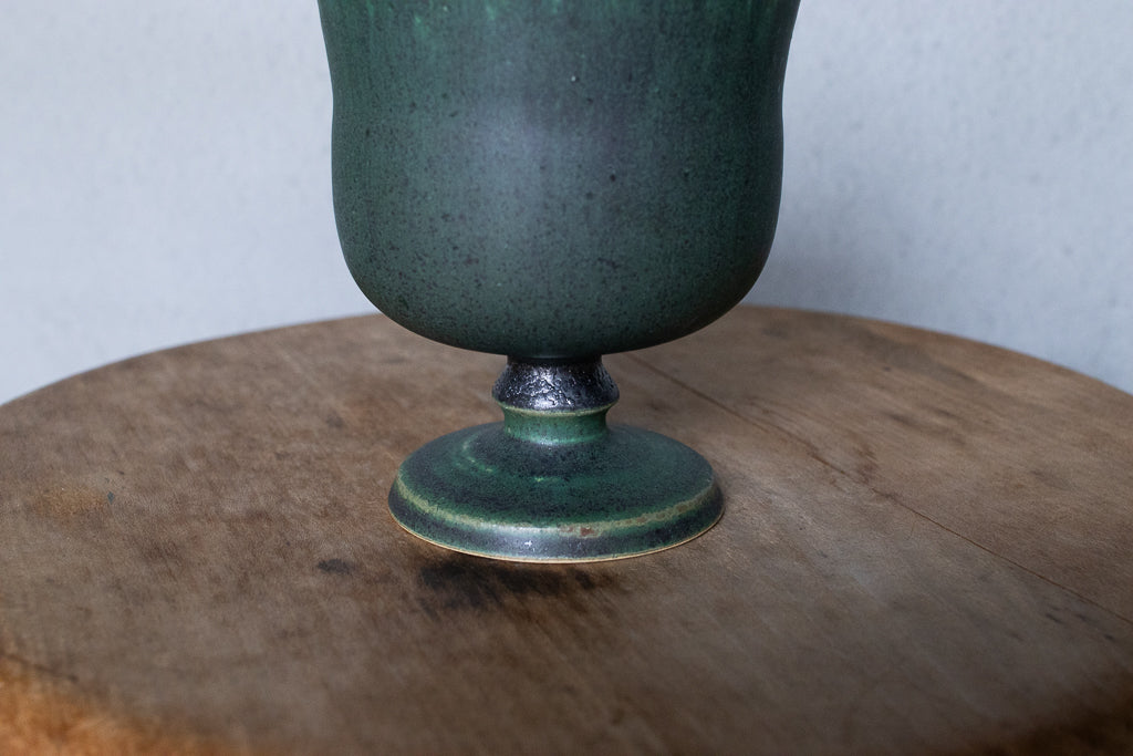 yoshida pottery / 玉脚アイスカップ(さびいろ うぐいす)'25 ゴブレット