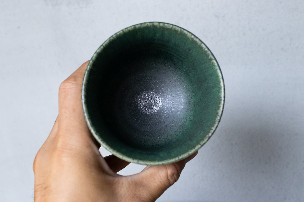 yoshida pottery / 玉脚アイスカップ(さびいろ うぐいす)'25 ゴブレット