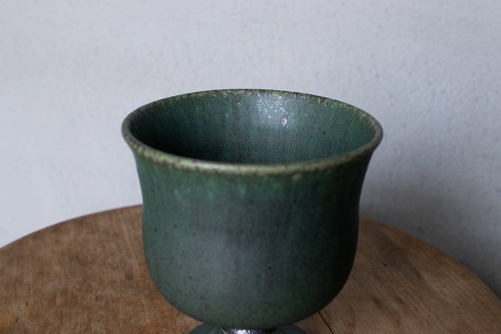 yoshida pottery / 玉脚アイスカップ(さびいろ うぐいす)'25 ゴブレット