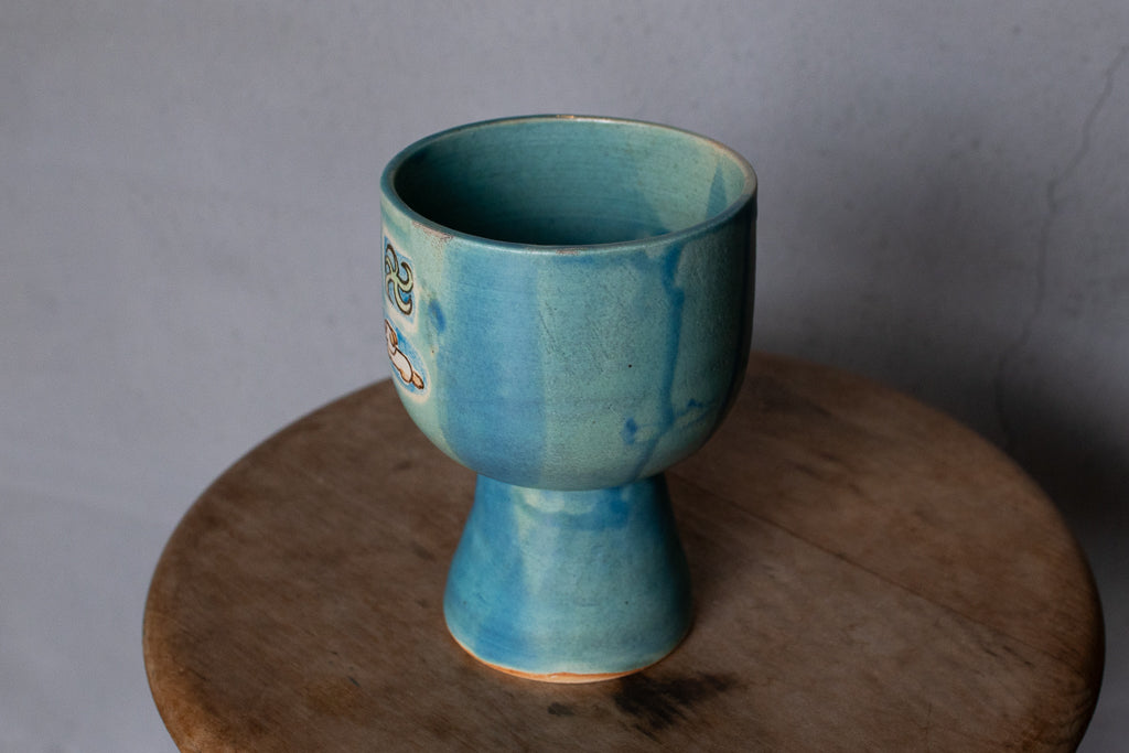 時山桜 / 高坏ゴブレット 星・ヒトデ・ねこ(いぬ?) フリーカップ