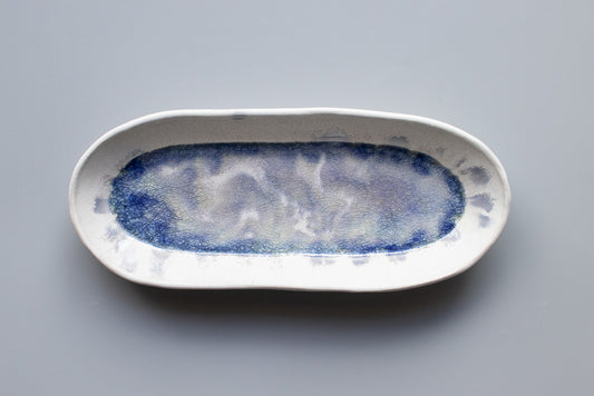田中大輝(旧タナカ製陶) / 楕円長皿 クリスタルブルー