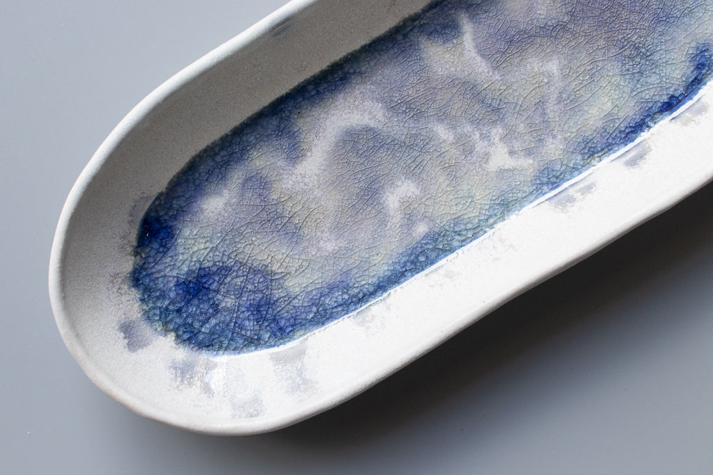 田中大輝(旧タナカ製陶) / 楕円長皿 クリスタルブルー