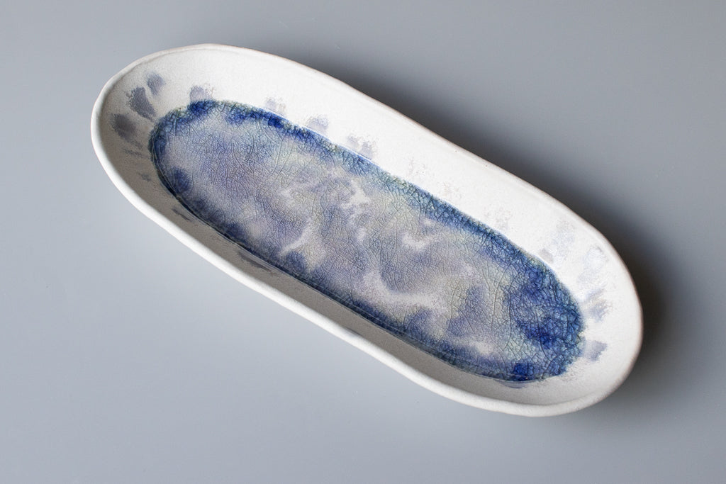 田中大輝(旧タナカ製陶) / 楕円長皿 クリスタルブルー
