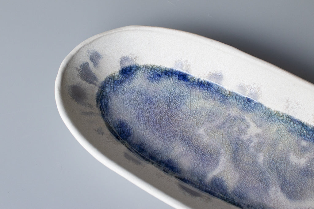 田中大輝(旧タナカ製陶) / 楕円長皿 クリスタルブルー