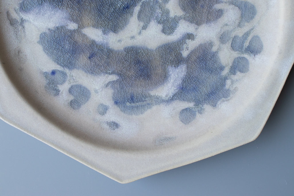 田中大輝(旧タナカ製陶) / 八角皿 大 23.5cm クリスタルブルー