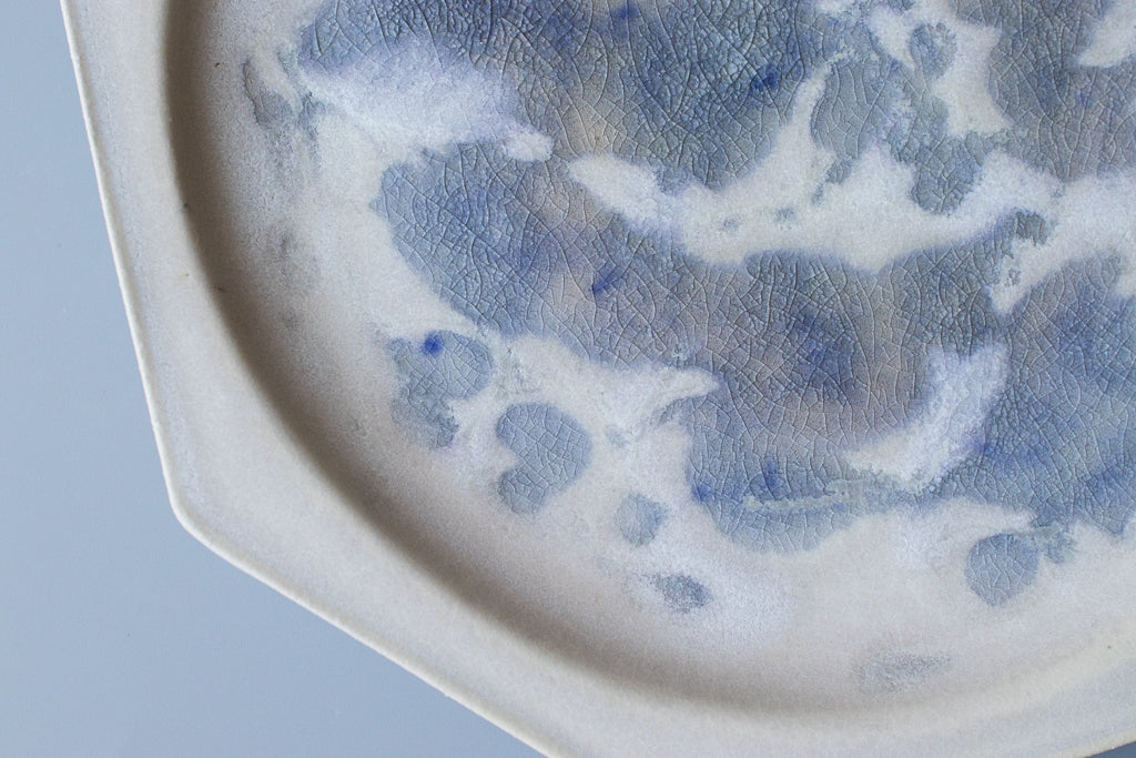 田中大輝(旧タナカ製陶) / 八角皿 大 23.5cm クリスタルブルー