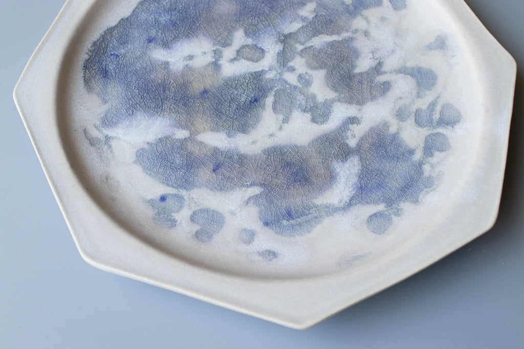 田中大輝(旧タナカ製陶) / 八角皿 大 23.5cm クリスタルブルー