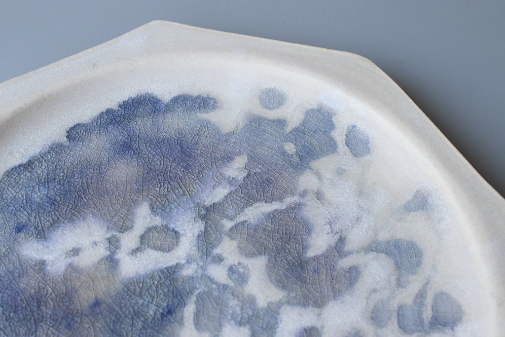 田中大輝(旧タナカ製陶) / 八角皿 大 23.5cm クリスタルブルー