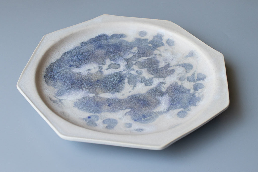 田中大輝(旧タナカ製陶) / 八角皿 大 23.5cm クリスタルブルー
