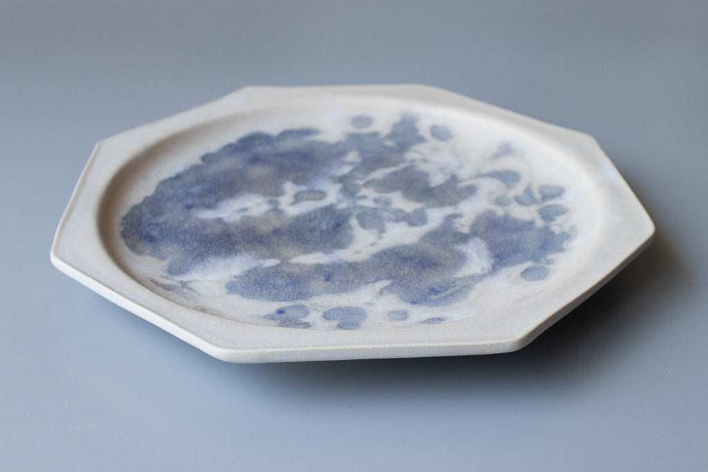 田中大輝(旧タナカ製陶) / 八角皿 大 23.5cm クリスタルブルー