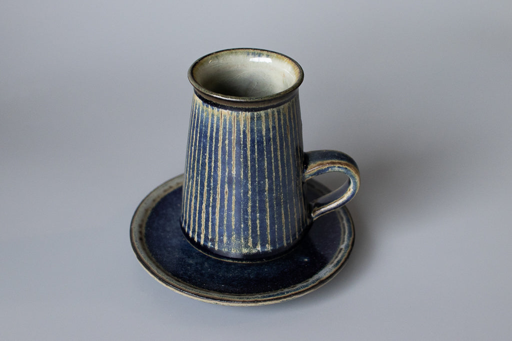 中西忠博 / タイニー・ストライプコーヒーカップ(あお)