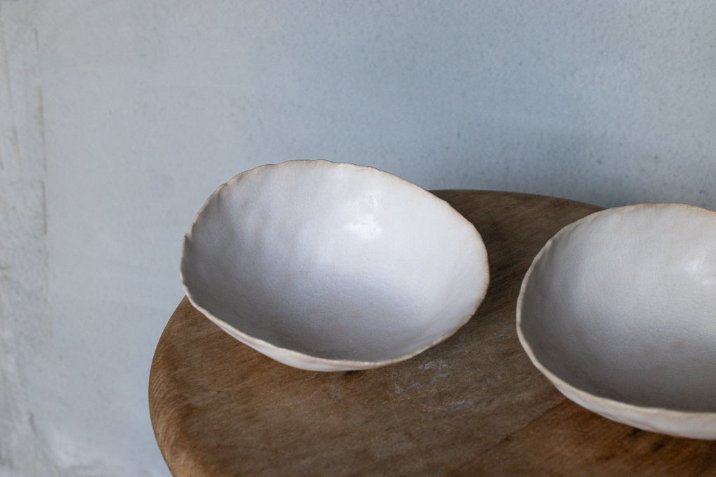 田川舞 / 手びねり小皿 大(白)