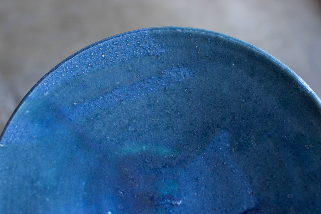 金澤尚宜(あよお) / 26cm 青の釉景皿