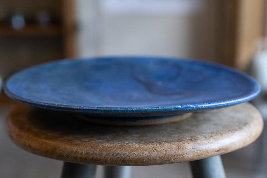 金澤尚宜(あよお) / 26cm 青の釉景皿