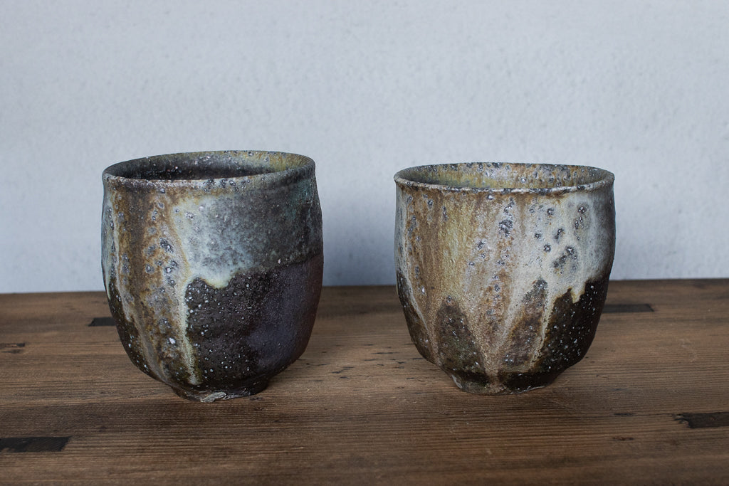 高橋燎 / 丸湯呑み・フリーカップ 薪窯(トレインキルン)'24個展出展作品