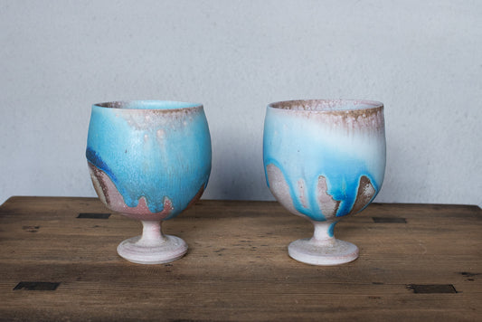 高橋燎 / ゴブレット 薪窯(トレインキルン)'24個展出展作品