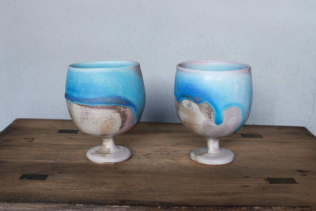 高橋燎 / ゴブレット 薪窯(トレインキルン)'24個展出展作品