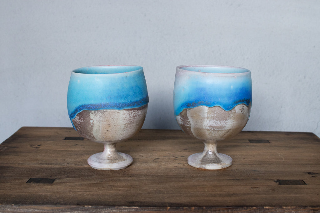 高橋燎 / ゴブレット 薪窯(トレインキルン)'24個展出展作品