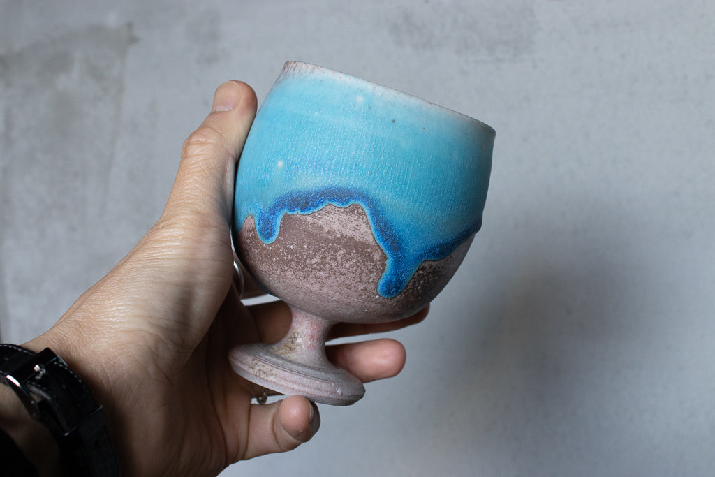 高橋燎 / ゴブレット 薪窯(トレインキルン)'24個展出展作品