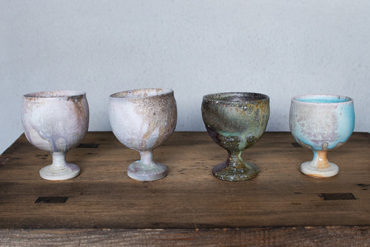 高橋燎 / ミニミニゴブレット・ぐい呑 薪窯(トレインキルン)'24個展出展作品