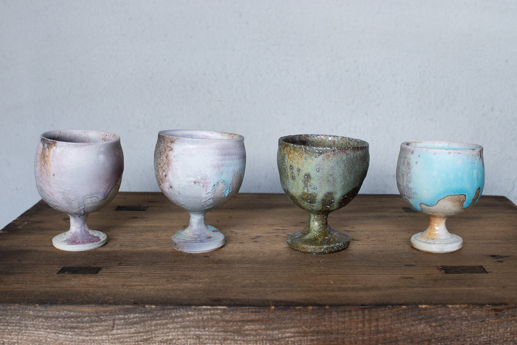 高橋燎 / ミニミニゴブレット・ぐい呑 薪窯(トレインキルン)'24個展出展作品