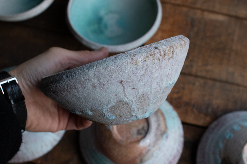 高橋燎 / 浅鉢 各種 薪窯(トレインキルン) '24個展出展作品