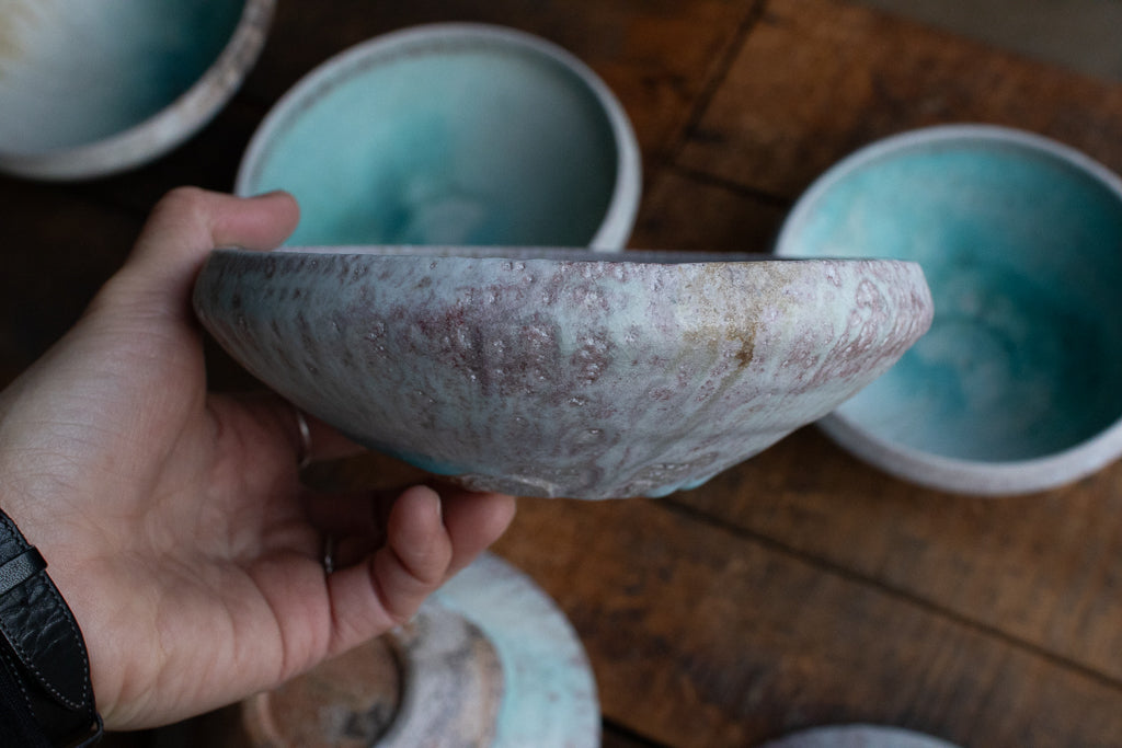 高橋燎 / 浅鉢 各種 薪窯(トレインキルン) '24個展出展作品