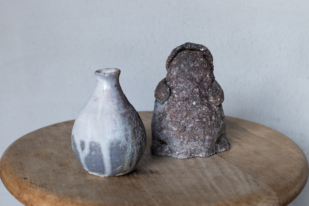 高橋燎 / 小さな一輪挿し 薪窯(トレインキルン)'24個展出展作品