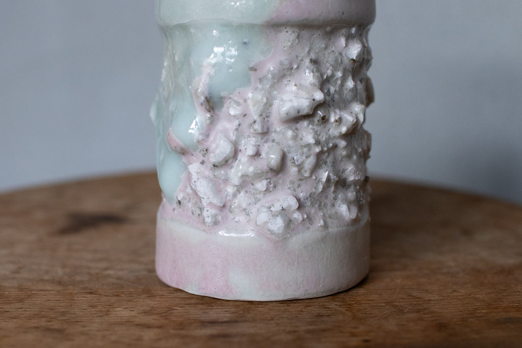 野中麟太郎 / 石のカップ(白水色ピンク・細タイプ)