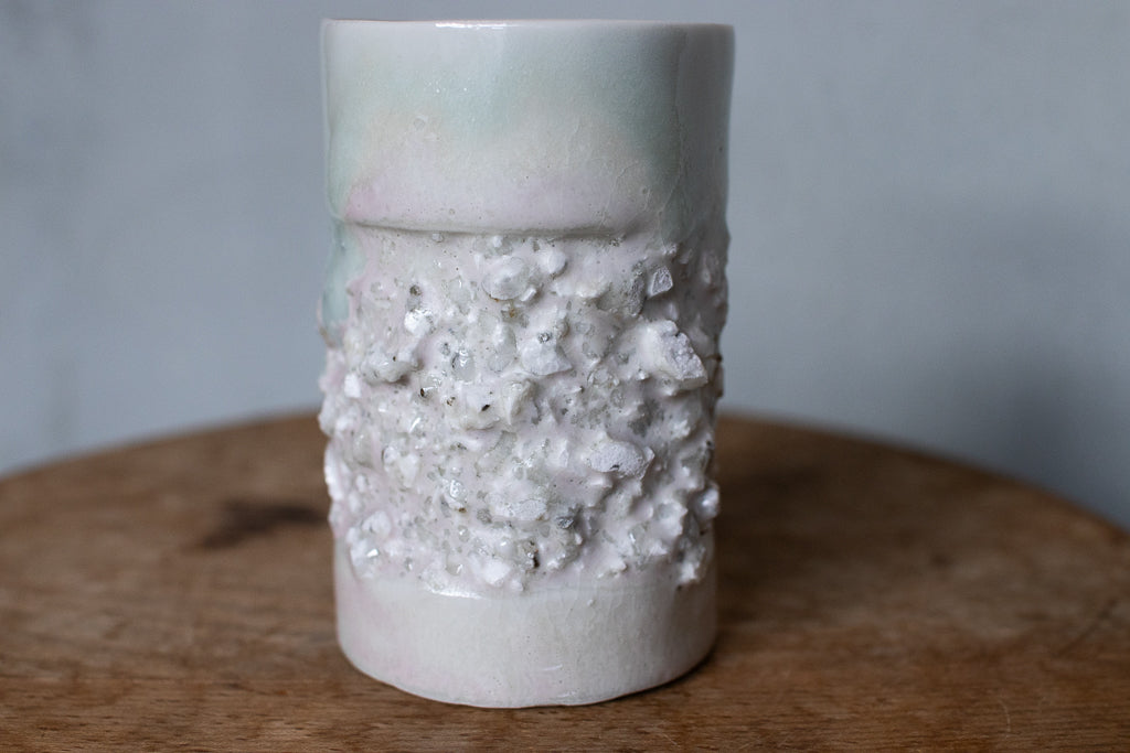 野中麟太郎 / 石のカップ(白水色ピンク・細タイプ)