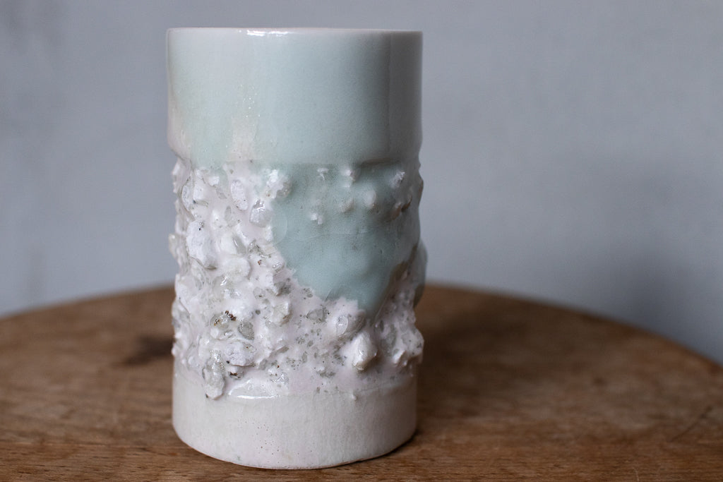 野中麟太郎 / 石のカップ(白水色ピンク・細タイプ)