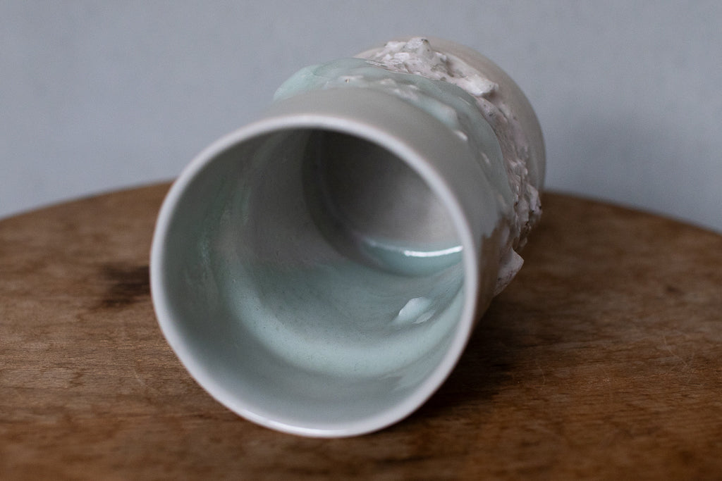 野中麟太郎 / 石のカップ(白水色ピンク・細タイプ)